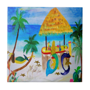 Carreau Mermaid Beach Tiki Bar Art