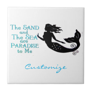 Carreau Mermaid de plage de sable et de mer Thunder_Cove