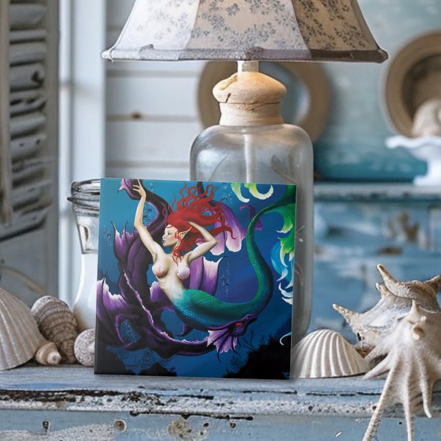 Carreau Mermaid Purple Dragon Imaginaire d'amitié (Créateur téléchargé)