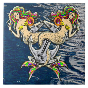 Carreau Mermaids - Design nautique pour les amoureux des o