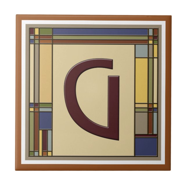 Carreau Merveilleux Arts & Métiers Géométrique G initial (Devant)