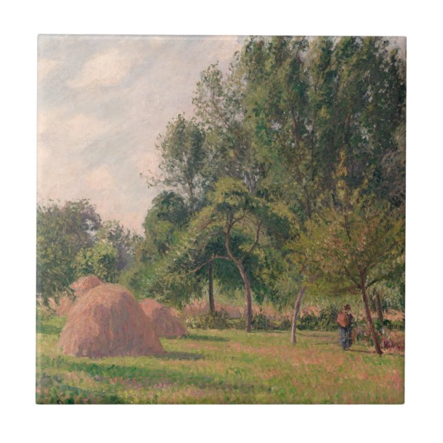 Carreau Meules de foin de Camille Pissarro |, matin, (Devant)