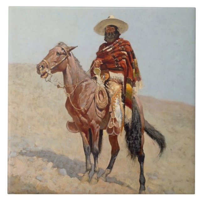 Carreau "Mexicain Vaquero Horseman" par Frederick Remingto (Devant)