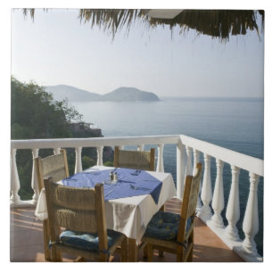 Carreau Mexique, Guerrero, Zihuatanejo. Café Table sur