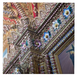 Carreau Mexique, Queretaro. Détail à l'intérieur d'un cath