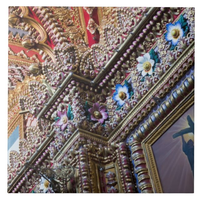 Carreau Mexique, Queretaro. Détail à l'intérieur d'un cath (Devant)