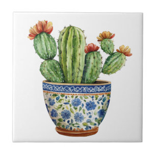Carreau Mexique Talavera Hacienda Style Cactus Carrelage b