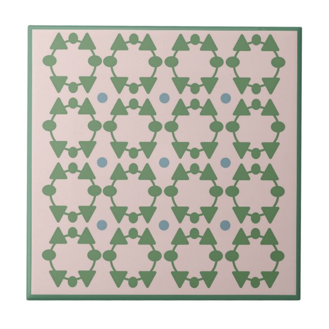 Carreau Mi-siècle Blush rose, Sage et Bleu (Devant)