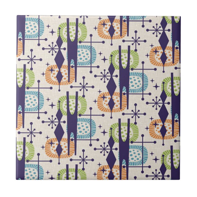 Carreau Mi-siècle moderne âge atomique Motif Abstrait (Devant)