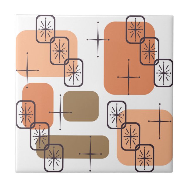 Carreau Mi-siècle Moderne Orange Brown (Devant)