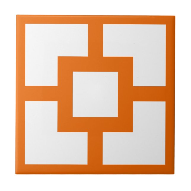 Carreau Mi-siècle Moderne Orange et Blanc Breeze Block (Devant)