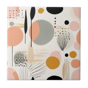 Carreau Mi-siècle moderne Peach Gold Abstrait