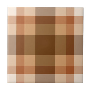 Carreau Mi-siècle moderne Plaid, Brown, beige et cuivre