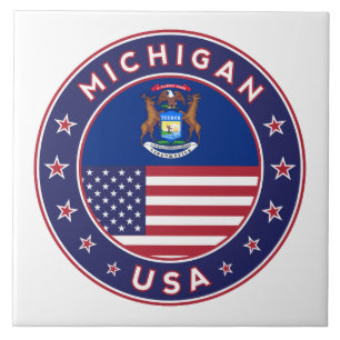 Carreau Michigan sticker, étui téléphonique, sac, horloge