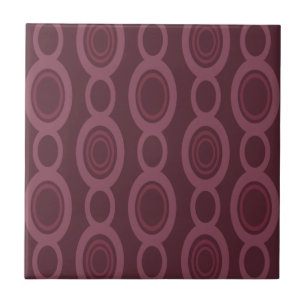 Carreau Mid Century Chaîne Moderne Liens Maroon