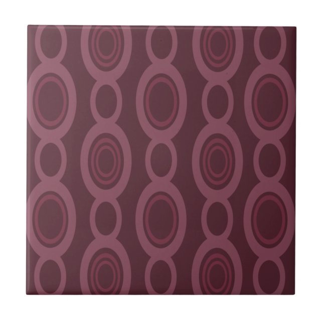 Carreau Mid Century Chaîne Moderne Liens Maroon (Devant)