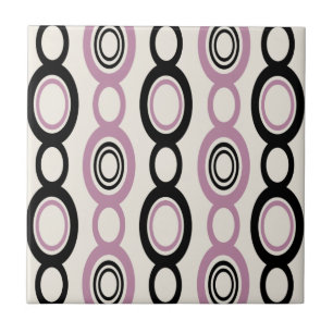 Carreau Mid Century Chaîne Moderne Liens Mauve Noire