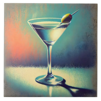 Carreau Mid Century I Love The Blues Martini Art
