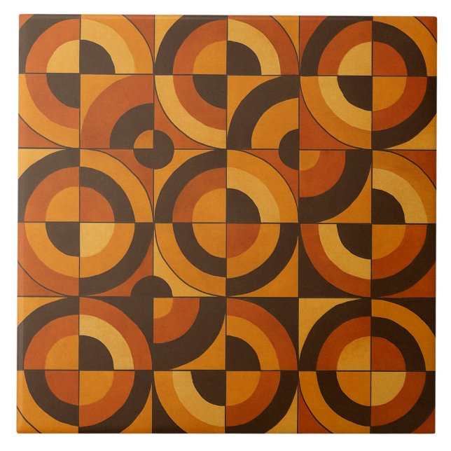 Carreau Mid Century Modern Geometric Abstract Pattern (Devant)