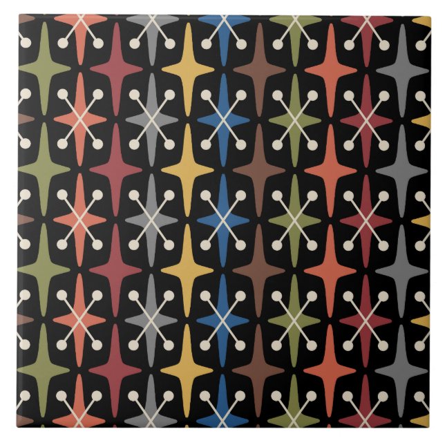 Carreau Mid Century Modern Starburst Pattern (Devant)