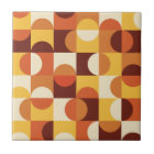 Mid Century Moderne demi cercles jaune et orange