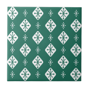 Carreau Midcentury Starbursts Diamonds Teal