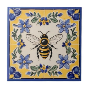 Carreau Miel Bee Bleu et Jaune Méditerranée