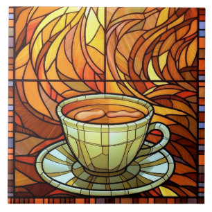 Carreau mignon café cuisine faux vitrail