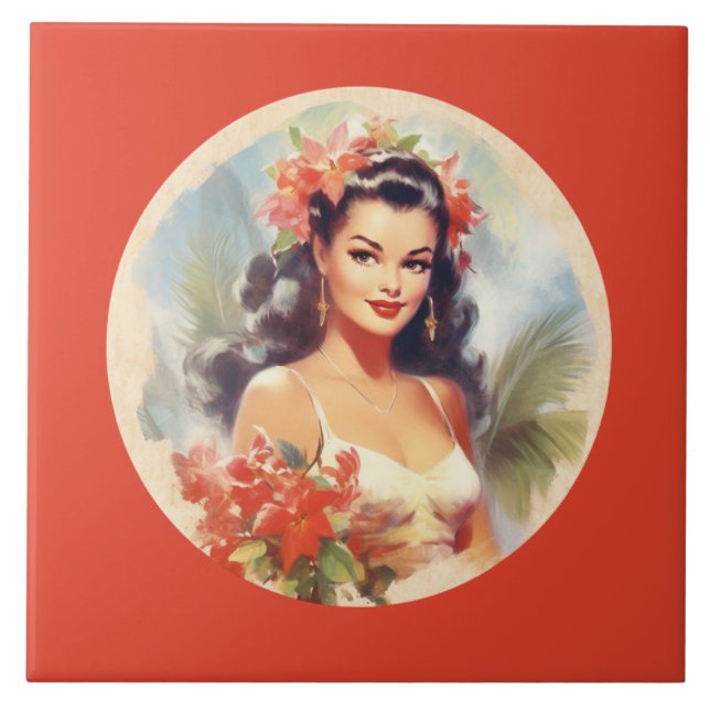 Carreau Mignonne plage Hawaiian lady (Devant)