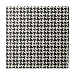 Carreau Mini noir et crème de motif de pied-de-poule