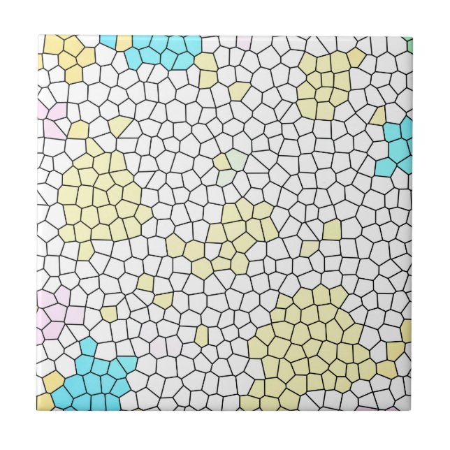 Carreau Minimalisme Art Abstrait Pale Pastel Cellules (Devant)