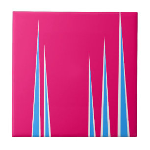 Carreau Minimalisme Art Abstrait Pink Bleu Blanc