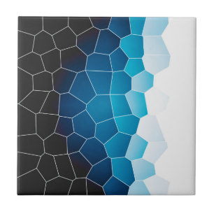 Carreau Minimalisme Art Abstrait Turquoise Blue White Cell