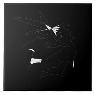 Carreau Minimalisme de la face étrange de la tête d'esquis