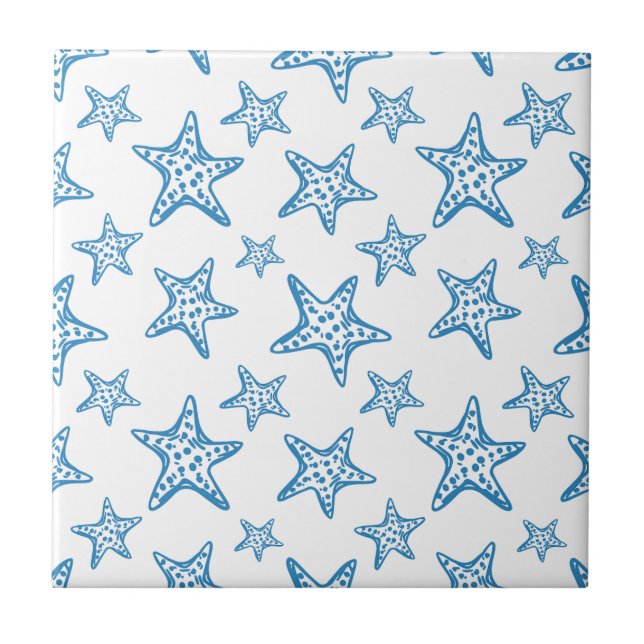 Carreau Minimalist Starfish Coastal Pattern (2) (Devant)