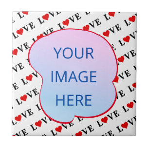 Carreau Minimaliste d'AMOUR blanc