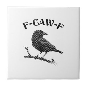 Carreau Minimaliste d'Halloween F-CAW-F corbeau