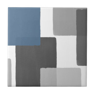 Carreau Minimaliste moderne géométrique gris-bleu blanc
