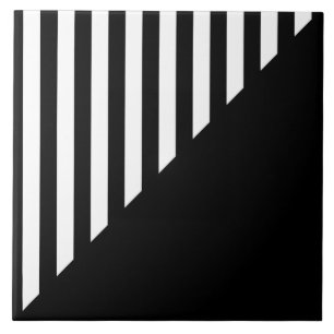 Carreau Minimaliste Rayure Géométrique Noir et Blanc Scind
