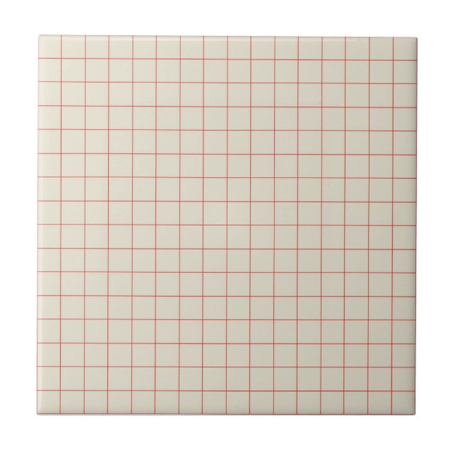Carreau Minimaliste rétro À damiers blanc et rouge (Devant)