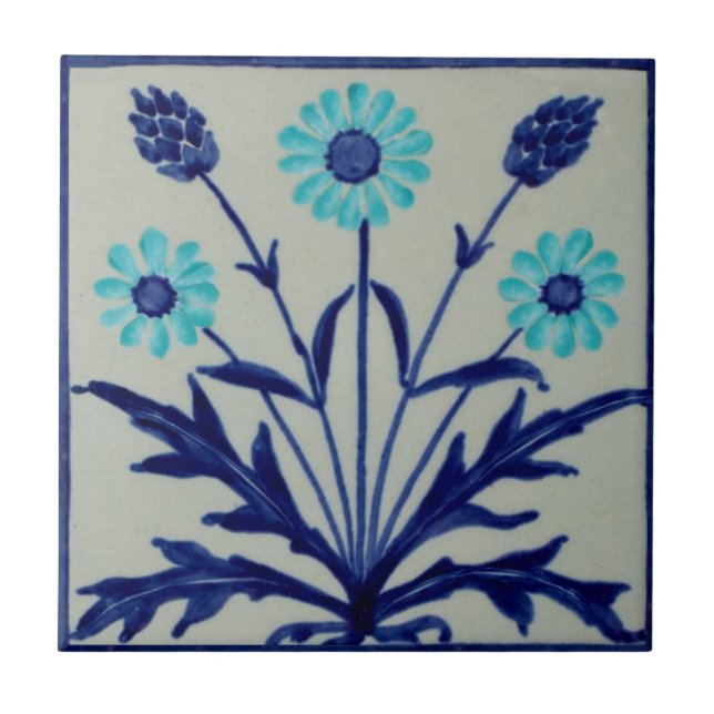 Carreau Minton Arts & Crafts Wm Morris Style Repro 1890 (Devant)