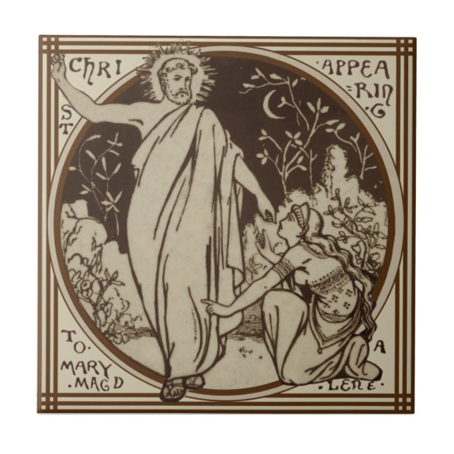 Carreau Minton "Le Christ apparait à Mary Magdalene" Repro (Devant)