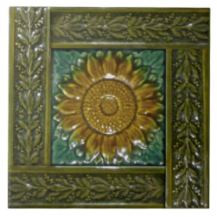 Carreau Minton Stoke sur le carrelage de Tournesol Majolic