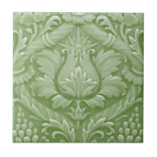 Carreau Minton Victorian Faux Relief Jadeite Color Repro