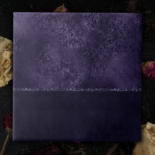 Carreau Minuit Indigo Romance   Satiny Grunge Damask