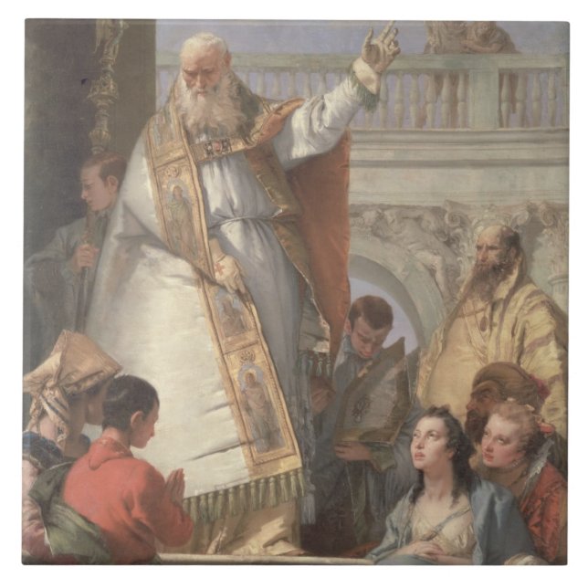 Carreau Miracle de St Patrick, c.1746 (huile sur la toile) (Devant)