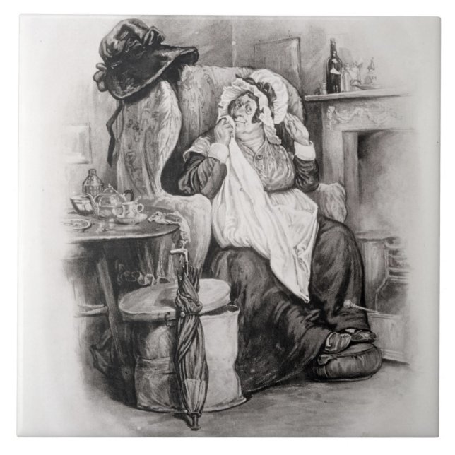 Carreau Mme Gamp, de 'Charles Dickens : Un bavardage au (Devant)