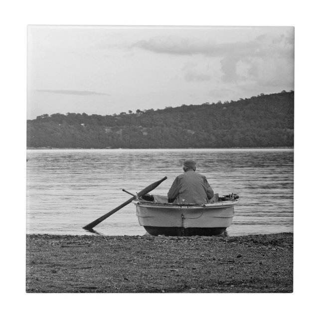 Carreau Mode de vie cool photo culturelle du pêcheur égéen (Devant)