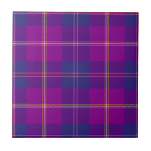 Carreau Mode Violet Or Rouge Clan Chasse Tartan Plaid