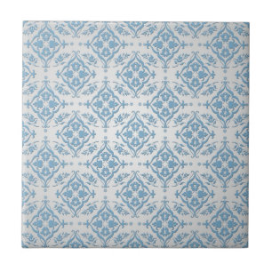 Carreau Modèle bleu et argenté